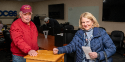 ballot box and voters