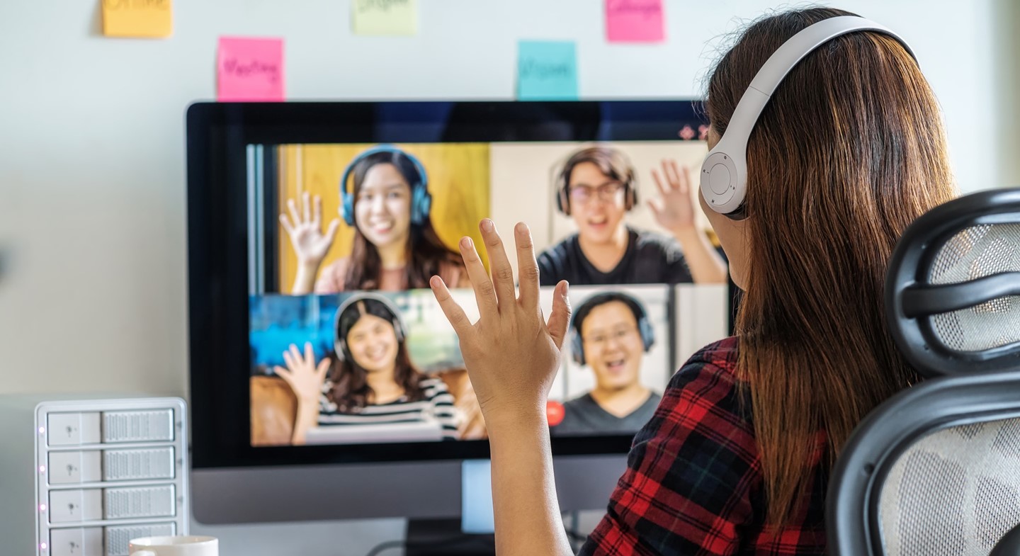 Girl participating in virtual class