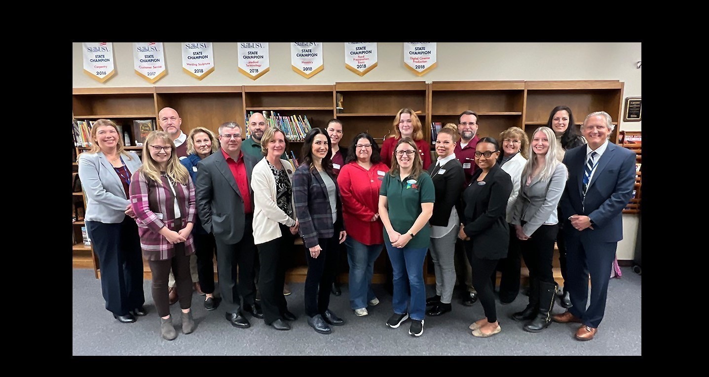 Group photo in the library