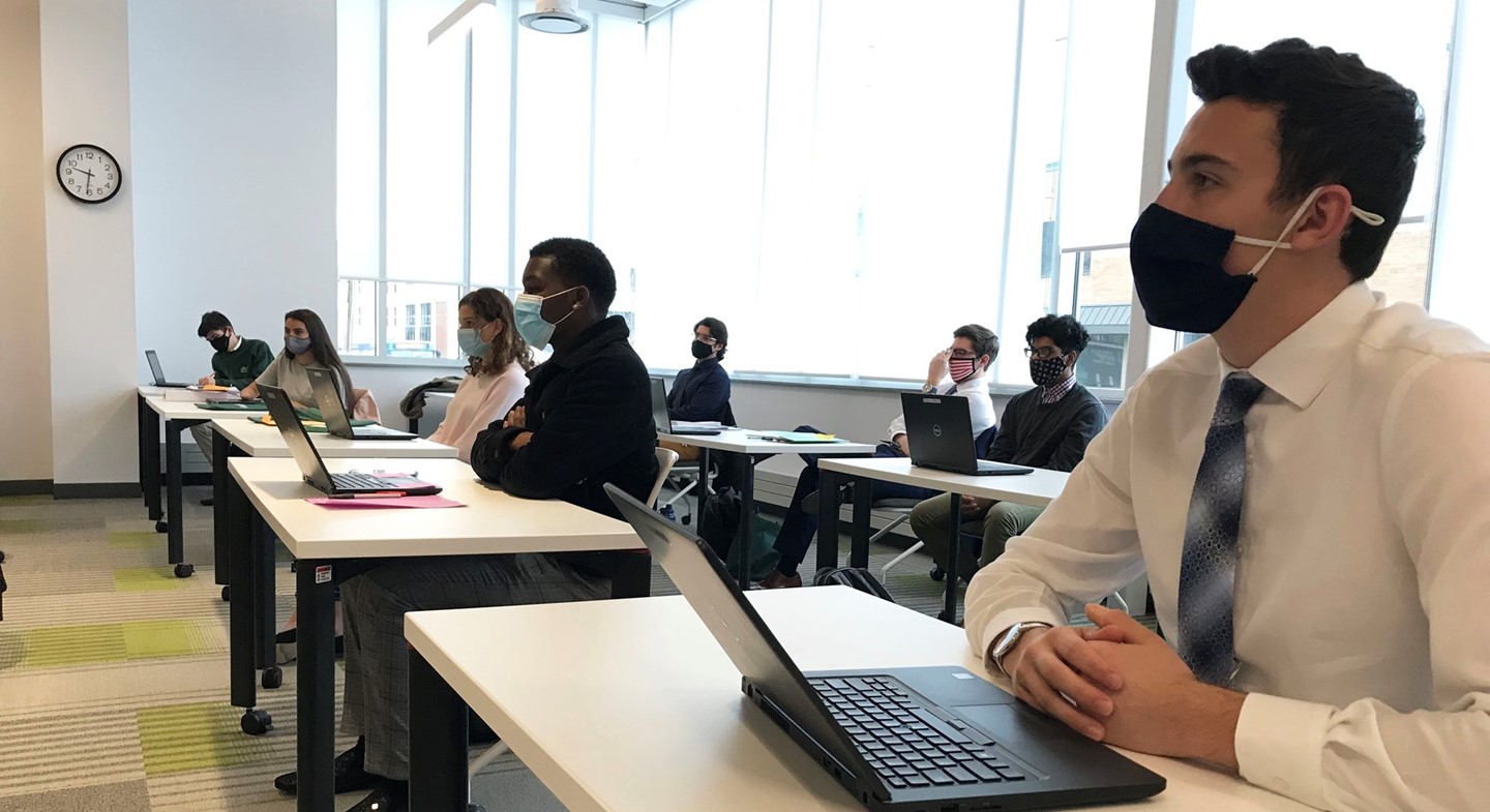 Student sitting at desk