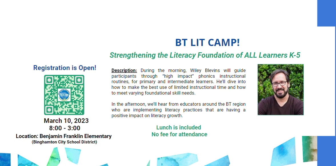 BT Lit Camp! Strengthening the Literacy Foundation of ALL Learners K-5