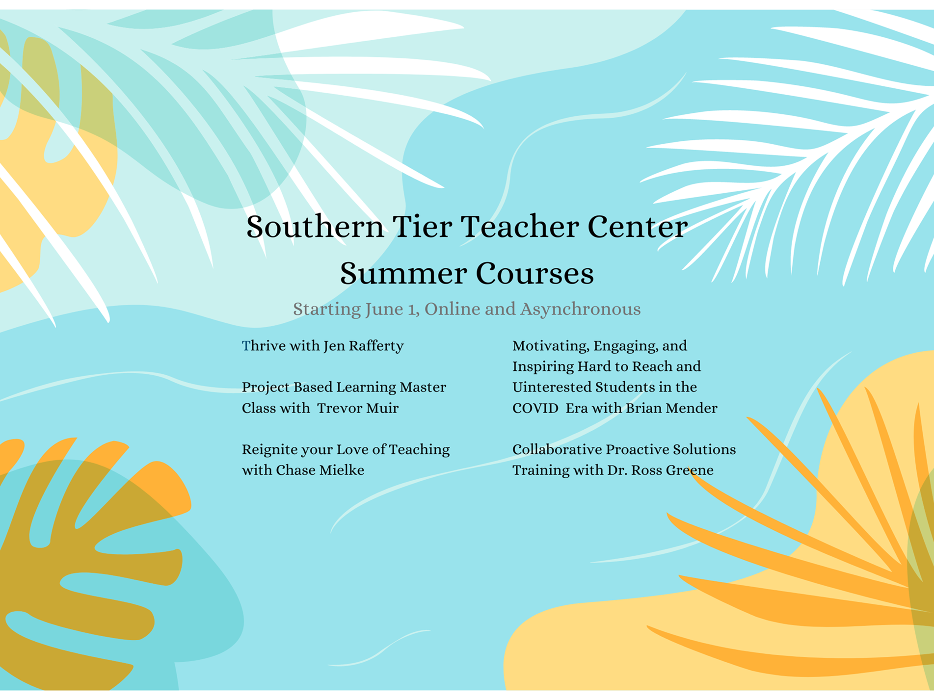 Southern Tier Teacher Center Summer Courses