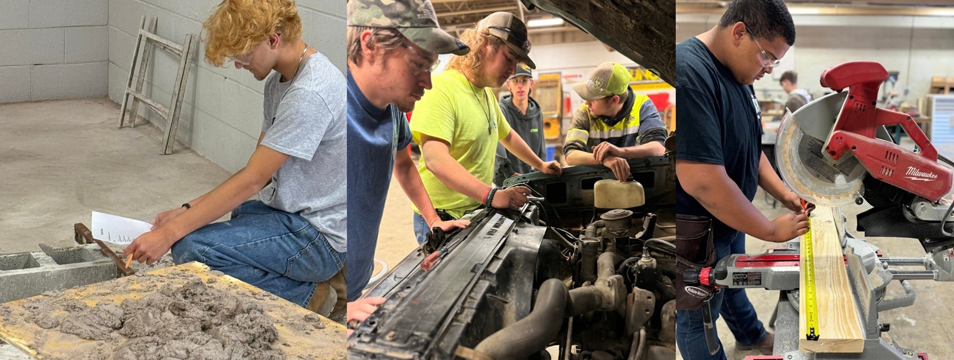 CTE Students Masonry, HERO and Carpentry