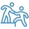 graphic of a person helping another person